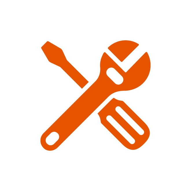 Icon of spanner and drivers orange