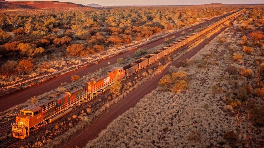 BHP train in the pilbara
